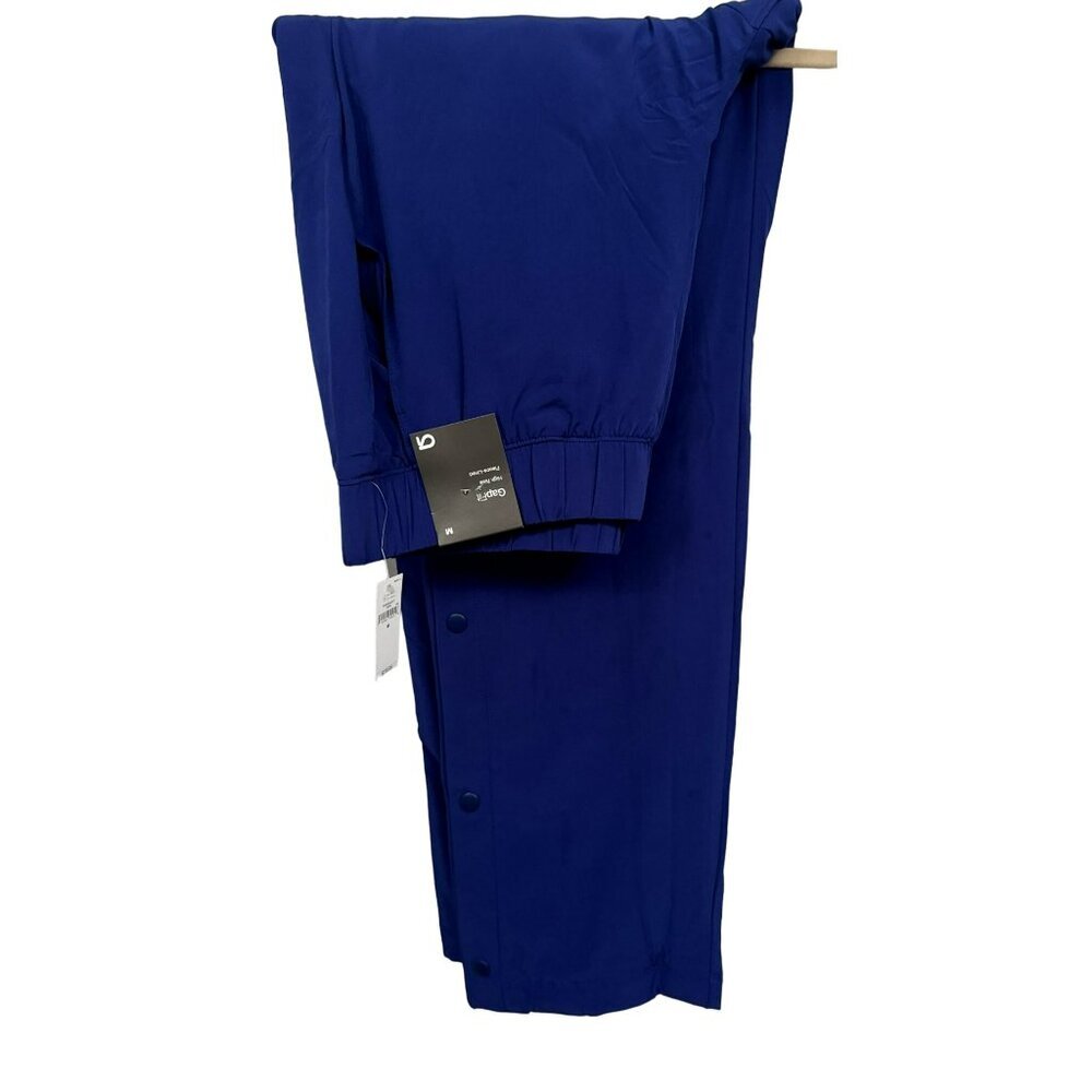 Gap Fit Womens Snap-Hem Fleece-Lined Blue Sweatpants Sz M Soft Comfortable NEW